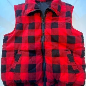 Vintage Hugo Valentino Red and Black Checkered Reversible Vest